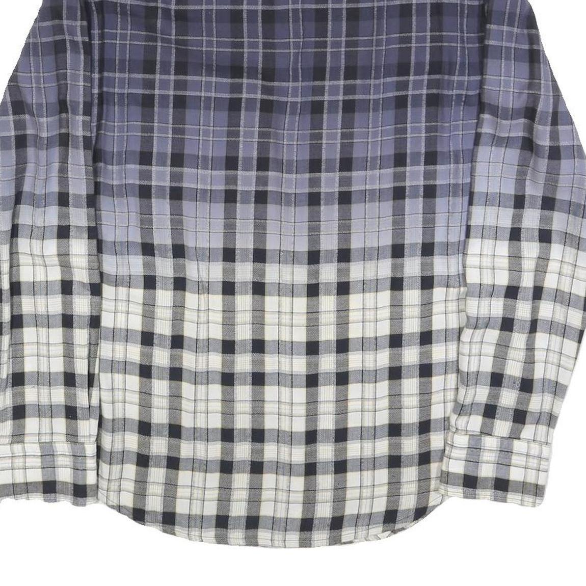 HUGO BOSS Mens Blue & White Check Shirt S Button Down Cotton Blend Casual