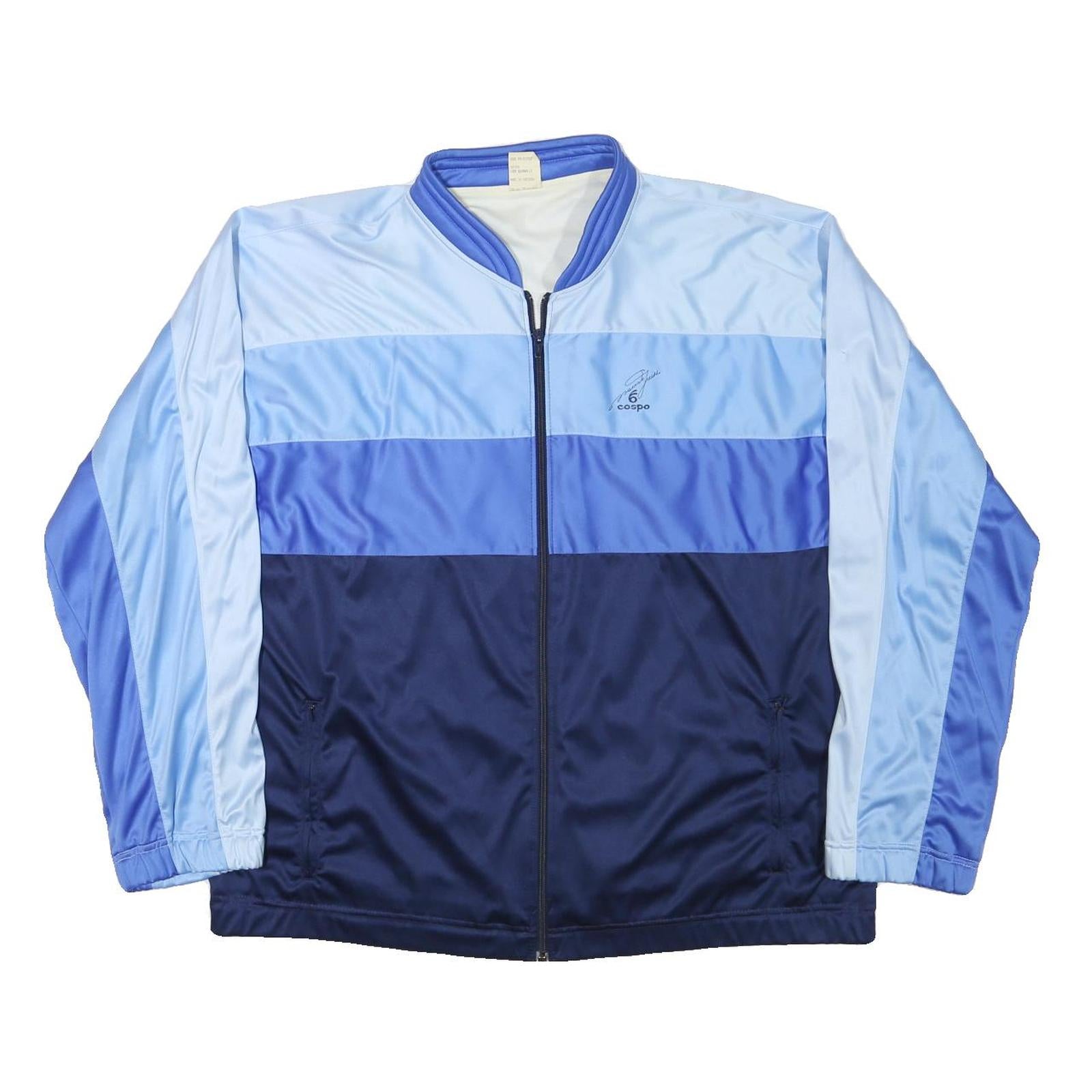 COSPO Mens Blue & Light Blue Colourblock Zip Jacket L Polyester Blend Sportswear