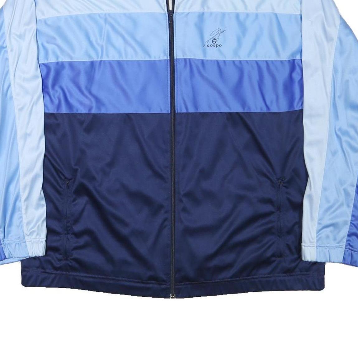 COSPO Mens Blue & Light Blue Colourblock Zip Jacket L Polyester Blend Sportswear