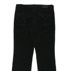 CALVIN KLEIN JEANS Womens Black Cotton Blend Regular Straight Trousers W36 L30