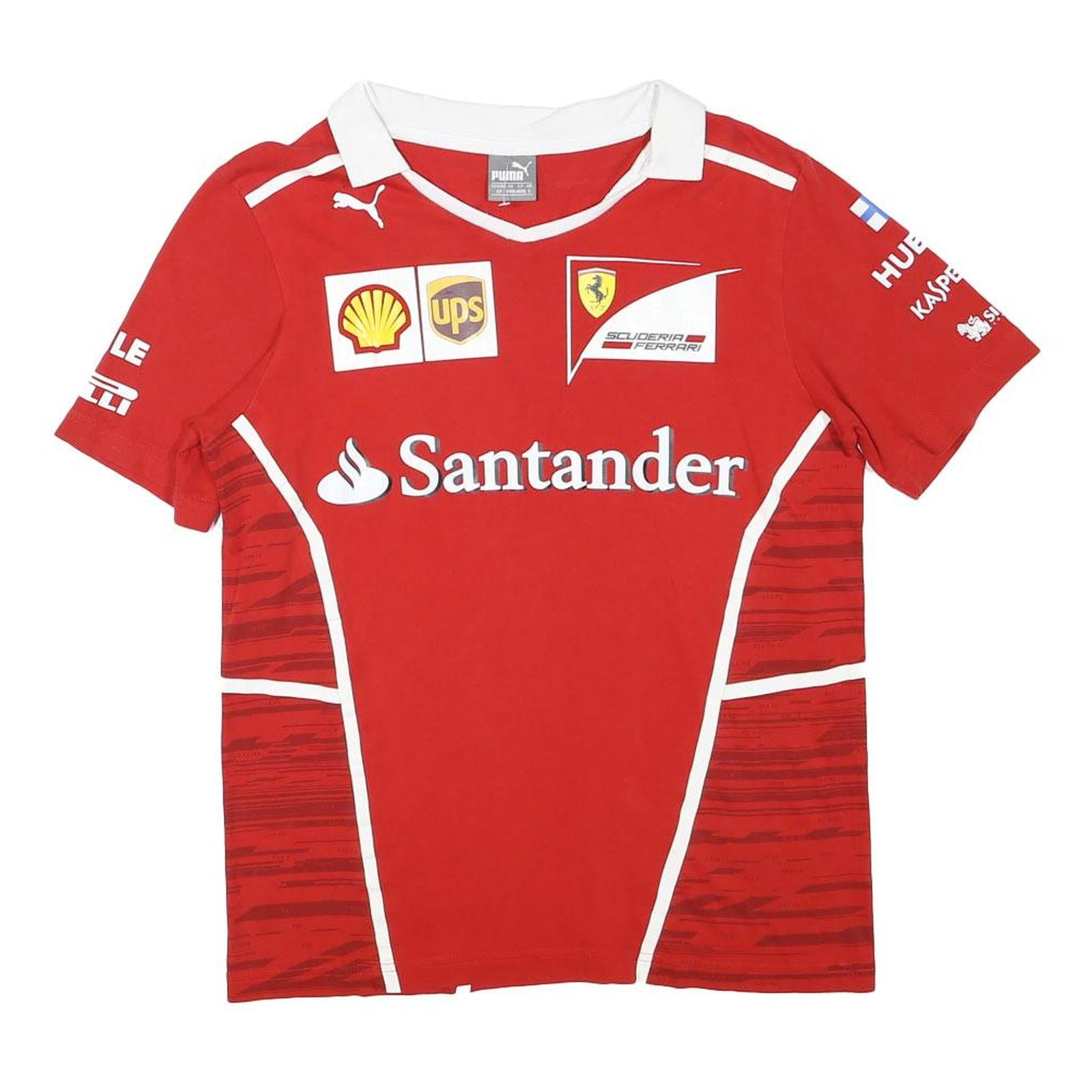 PUMA Mens Red Ferrari Formula 1 Racing Graphic T-Shirt S Short Sleeve V-Neck
