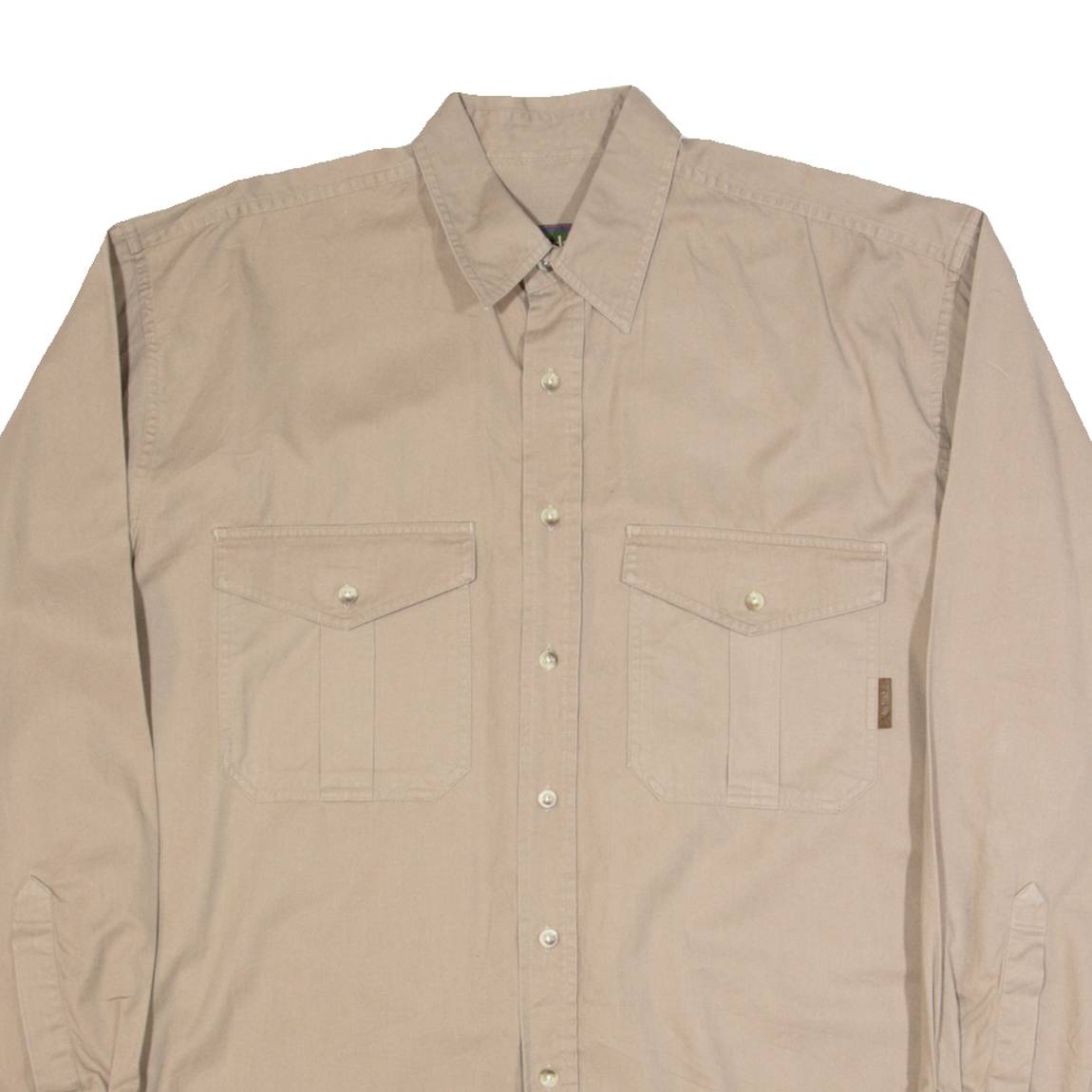 TIMBERLAND Weathergear Mens Plain Shirt Brown Long Sleeve S