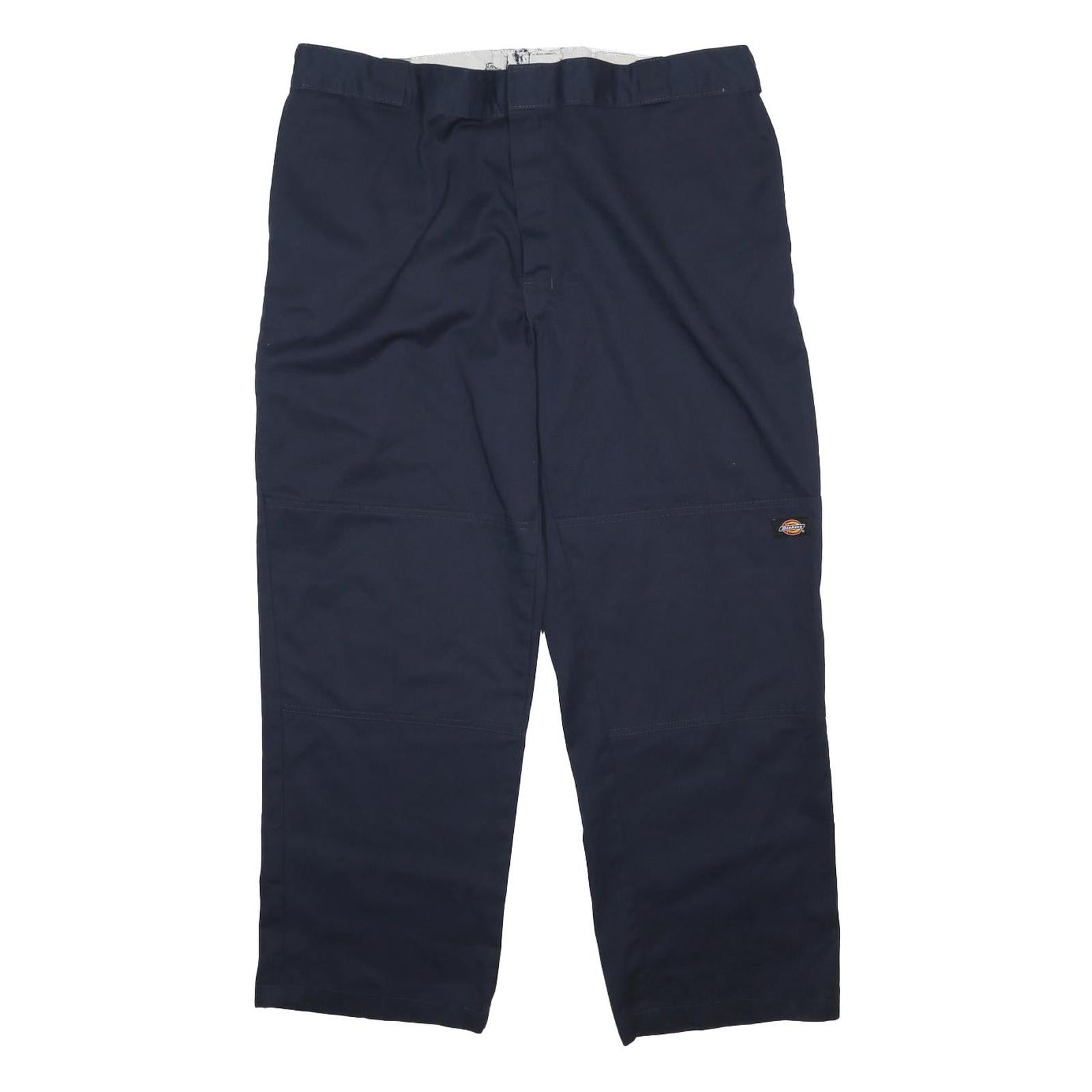 DICKIES Mens Cotton Blend Navy Regular Fit Straight Leg Trousers W40 L41