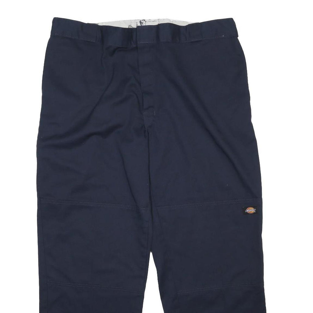 DICKIES Mens Cotton Blend Navy Regular Fit Straight Leg Trousers W40 L41