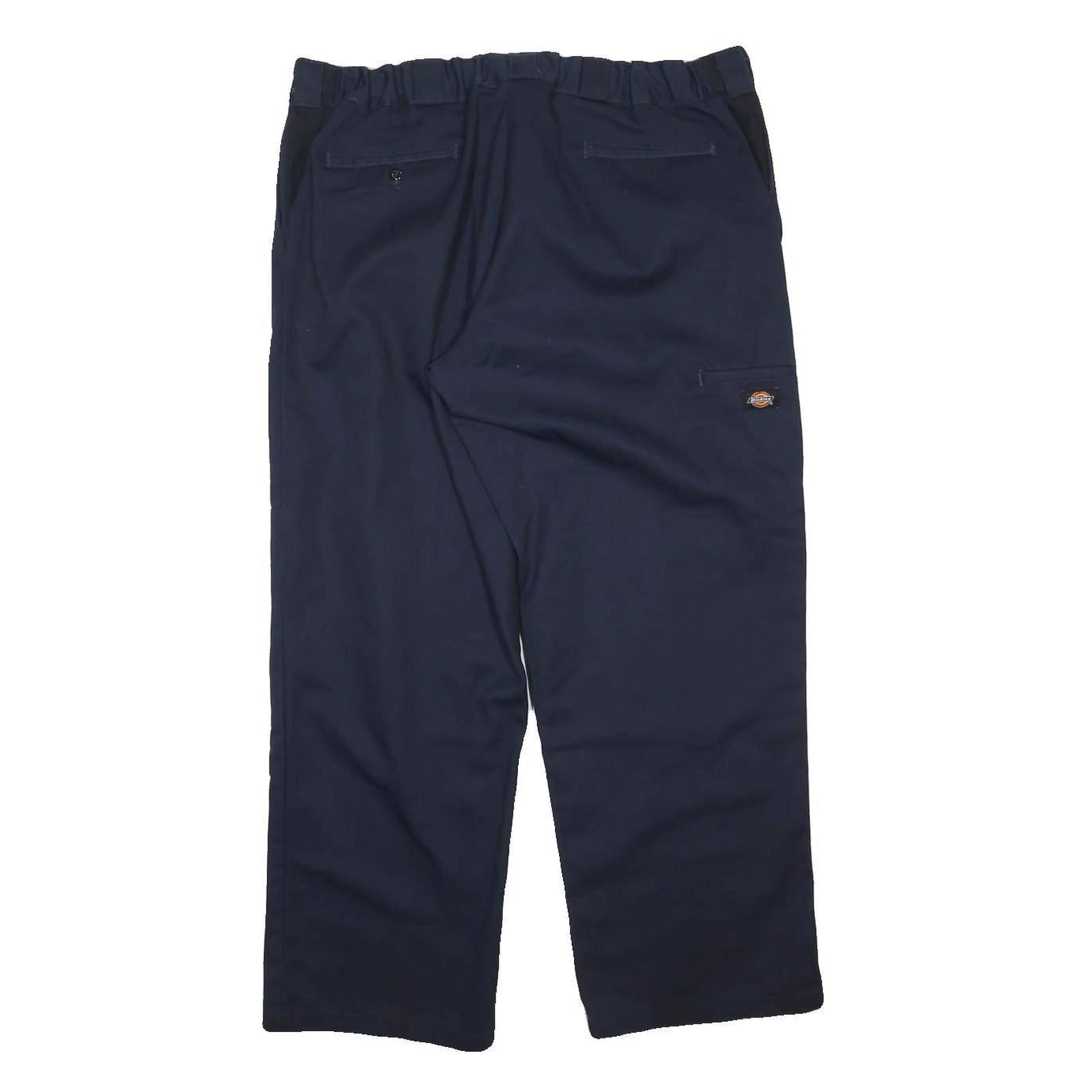 DICKIES Mens Cotton Blend Navy Regular Fit Straight Leg Trousers W40 L41