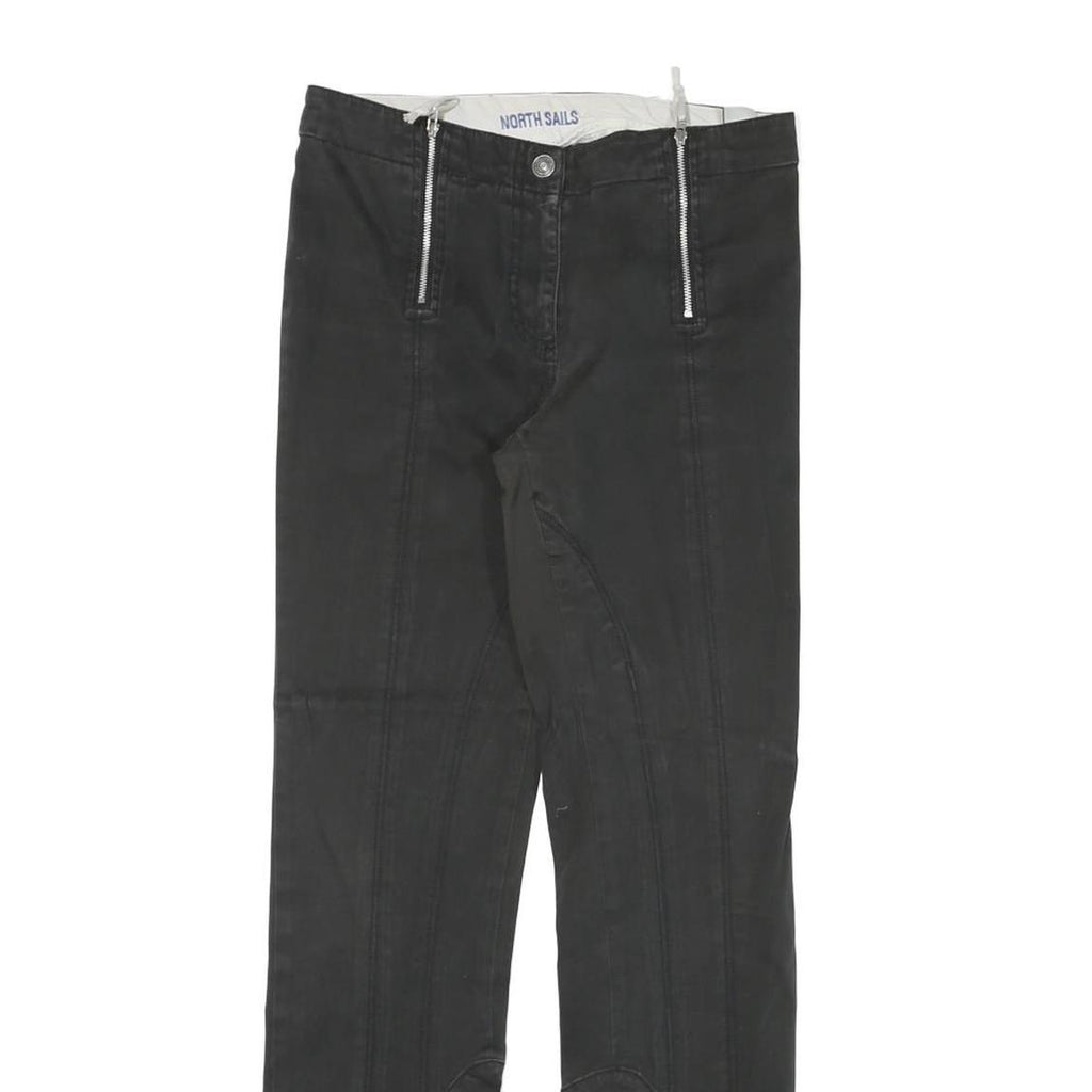 NORTH SAILS Womens Cotton Blend Black Regular Fit Straight Leg Trousers W28 L29