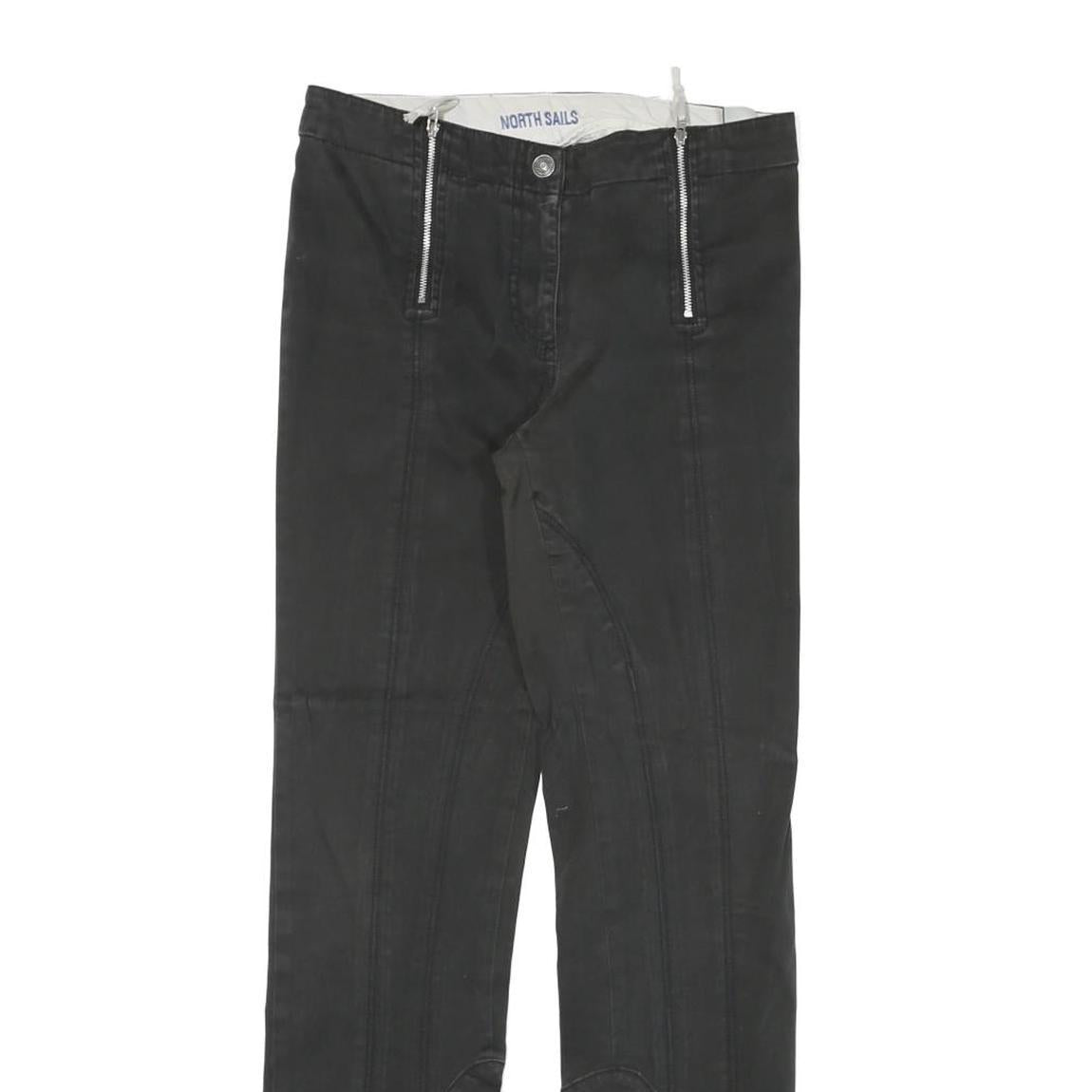 NORTH SAILS Womens Cotton Blend Black Regular Fit Straight Leg Trousers W28 L29