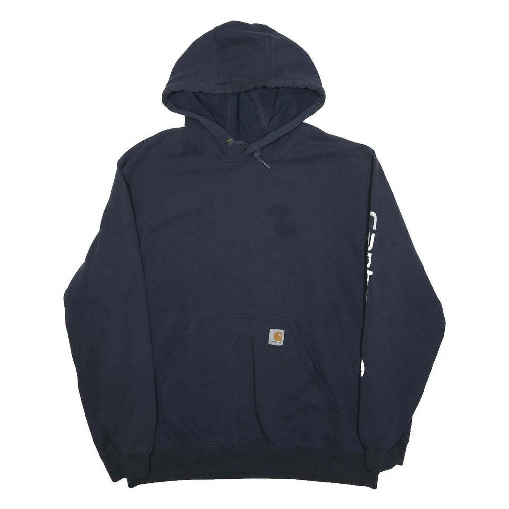 CARHARTT Mens Blue & Navy Printed Sleeve Pullover XL Cotton Blend Relaxed Fit