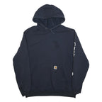 CARHARTT Mens Blue & Navy Printed Sleeve Pullover XL Cotton Blend Relaxed Fit