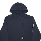 CARHARTT Mens Blue & Navy Printed Sleeve Pullover XL Cotton Blend Relaxed Fit