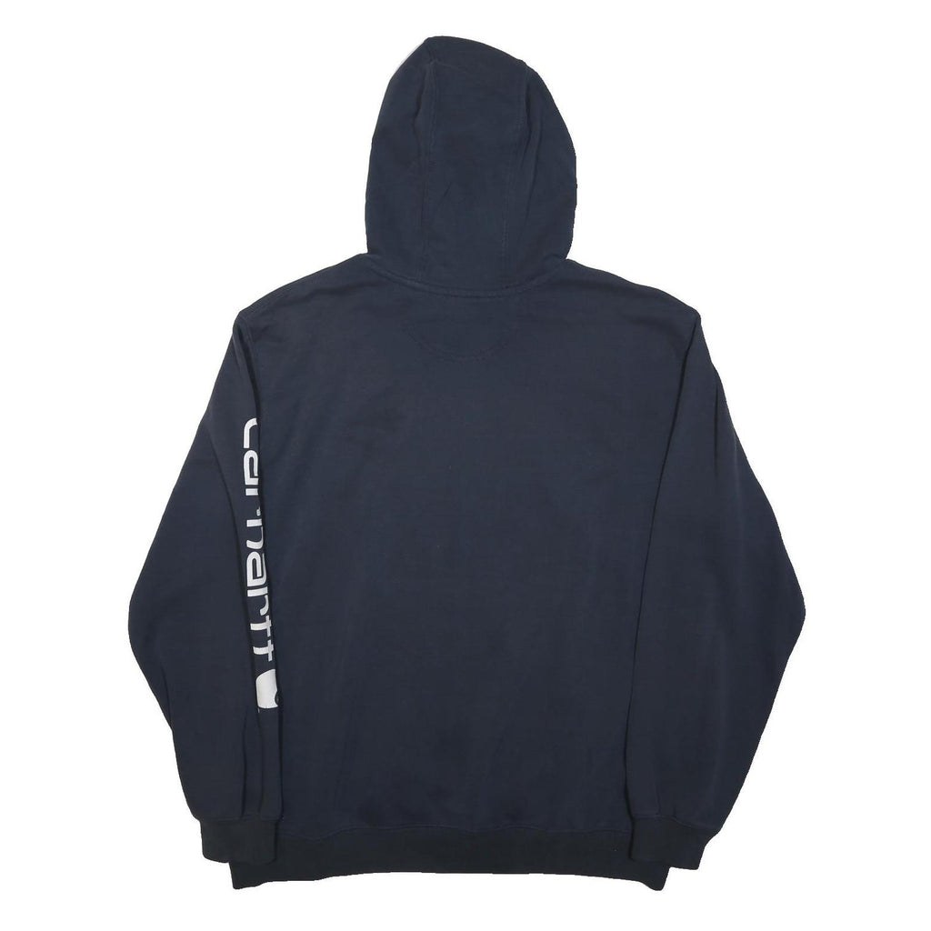 CARHARTT Mens Blue & Navy Printed Sleeve Pullover XL Cotton Blend Relaxed Fit