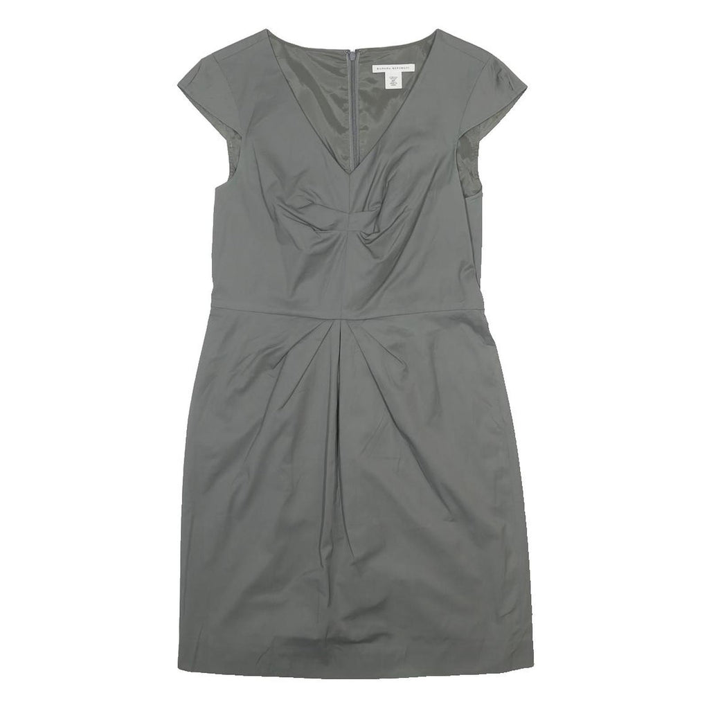BANANA REPUBLIC Womens Grey Cotton Blend Sheath Dress Short Sleeve UK 4 Office