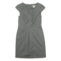 BANANA REPUBLIC Womens Grey Cotton Blend Sheath Dress Short Sleeve UK 4 Office