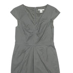 BANANA REPUBLIC Womens Grey Cotton Blend Sheath Dress Short Sleeve UK 4 Office