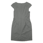 BANANA REPUBLIC Womens Grey Cotton Blend Sheath Dress Short Sleeve UK 4 Office