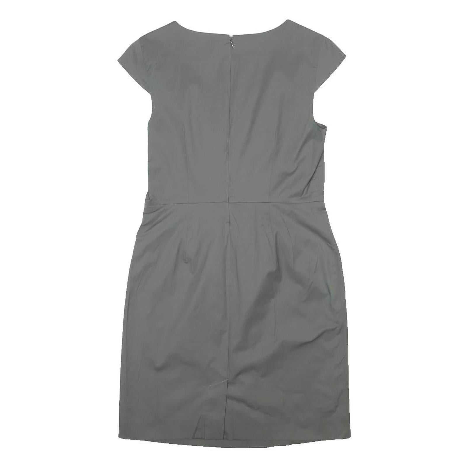 BANANA REPUBLIC Womens Grey Cotton Blend Sheath Dress Short Sleeve UK 4 Office