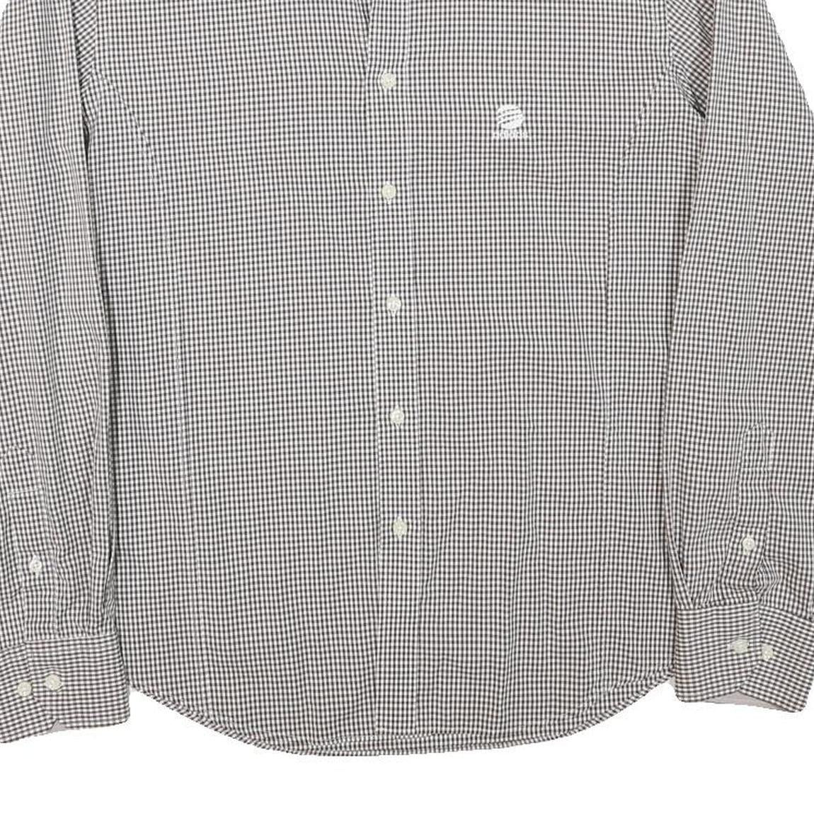 ADIDAS Mens Black White Check Shirt S Cotton Blend Casual Button Shirt