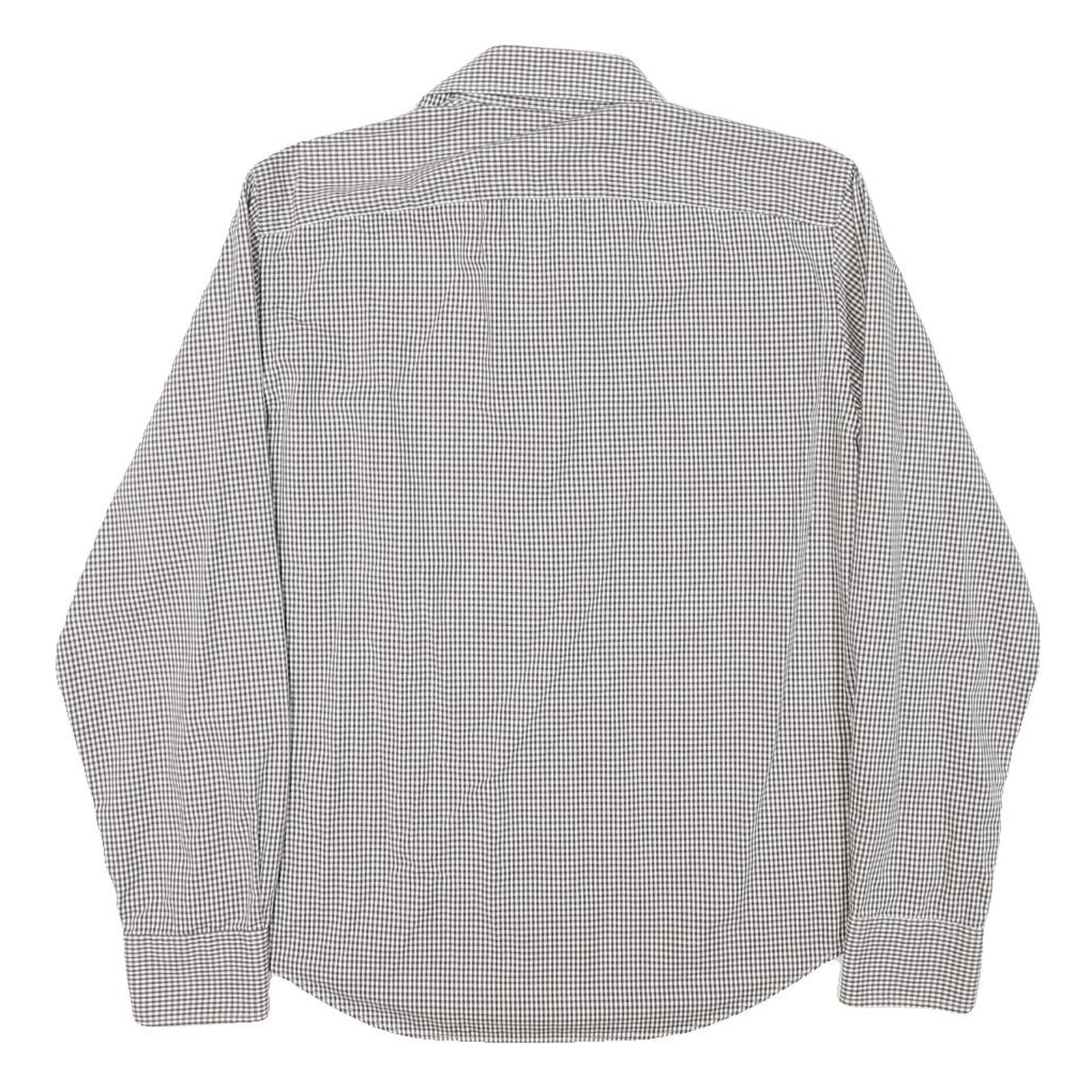 ADIDAS Mens Black White Check Shirt S Cotton Blend Casual Button Shirt