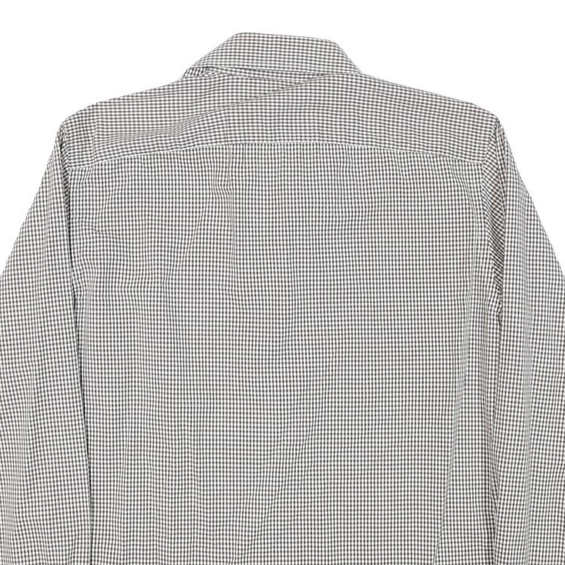 ADIDAS Mens Black White Check Shirt S Cotton Blend Casual Button Shirt