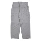 LETS GO Mens Cotton Blend Grey Relaxed Straight Leg Trousers W32 L27 Cargo