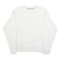 CHAMPION Mens White Cotton Blend Crew Neck M Sweatshirt Plain Logo Casual