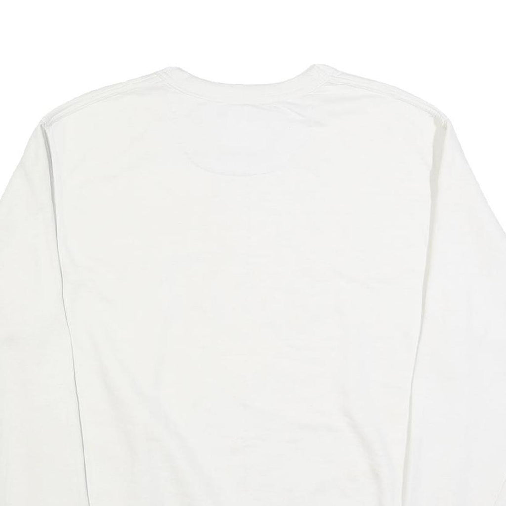 CHAMPION Mens White Cotton Blend Crew Neck M Sweatshirt Plain Logo Casual