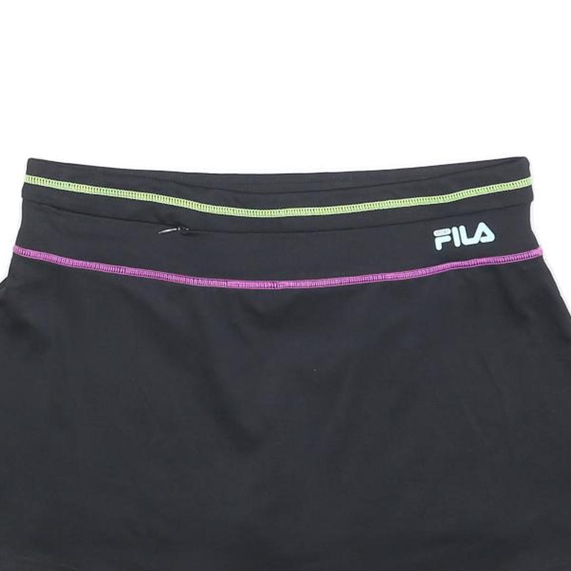 FILA Womens Black Poly Mini Skort Polyester Blend Sportswear Size M Fitness