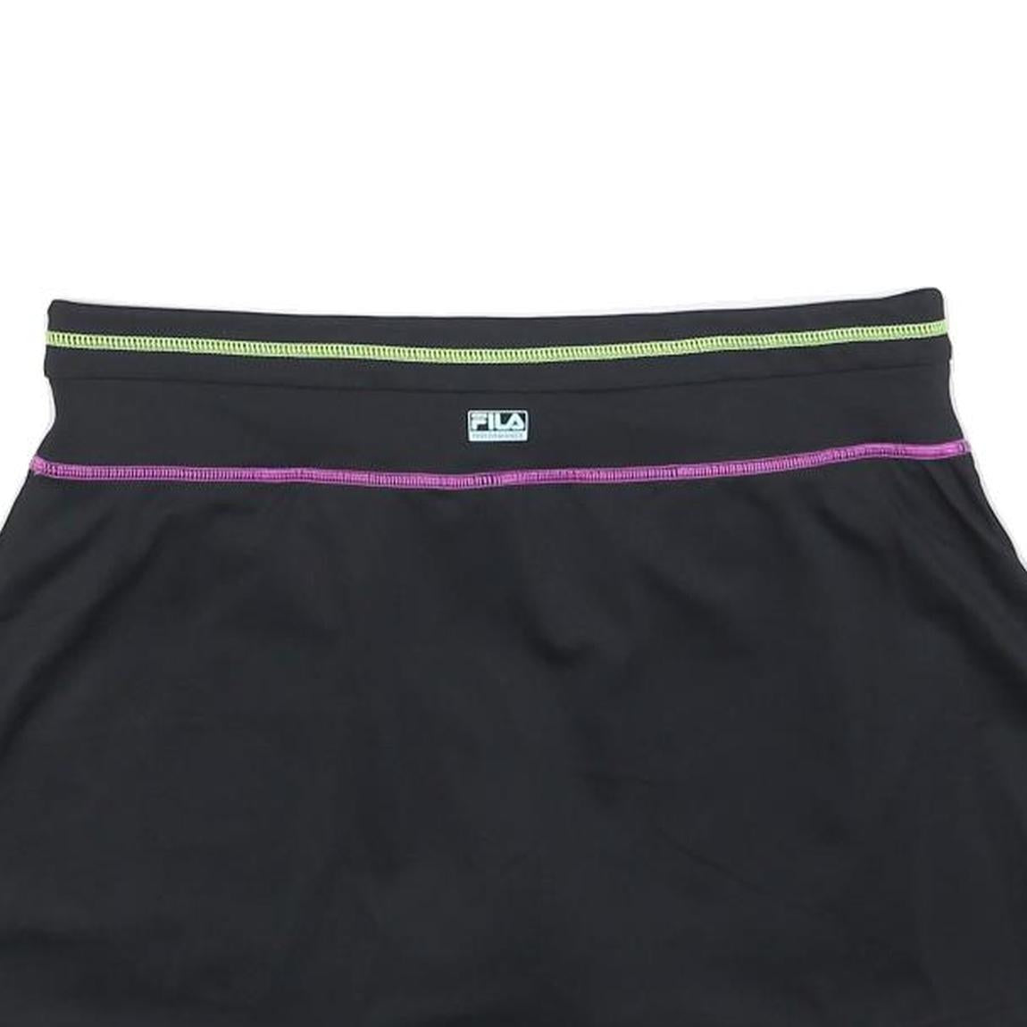 FILA Womens Black Poly Mini Skort Polyester Blend Sportswear Size M Fitness