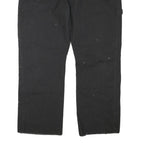 DICKIES Mens Black Regular Fit Straight Cotton Blend Zip Jeans W40 L27 Workwear