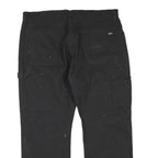DICKIES Mens Black Regular Fit Straight Cotton Blend Zip Jeans W40 L27 Workwear