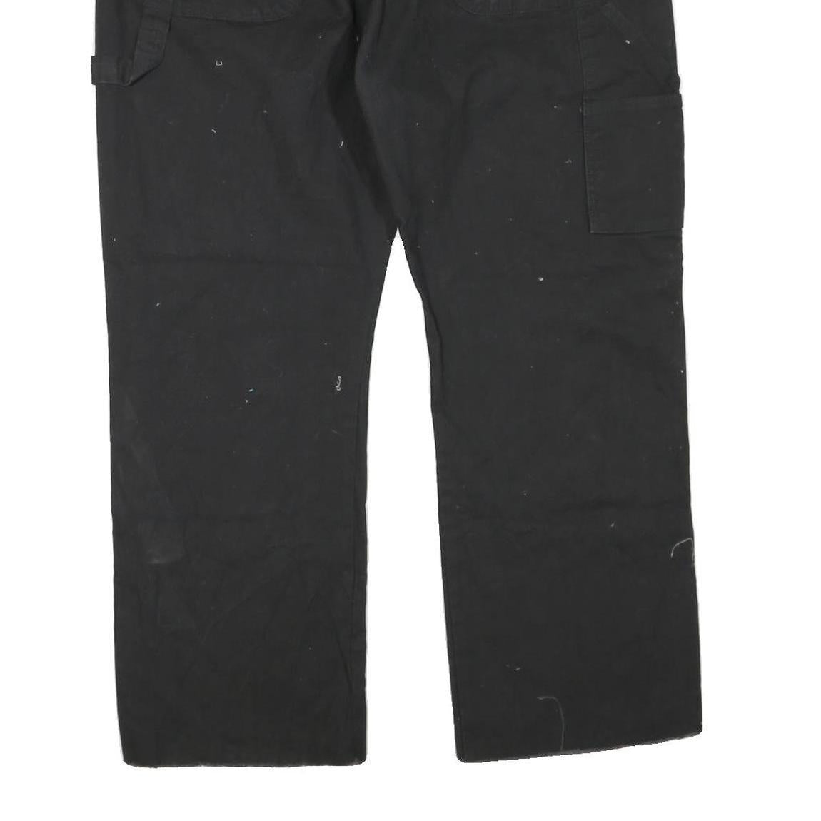DICKIES Mens Black Regular Fit Straight Cotton Blend Zip Jeans W40 L27 Workwear