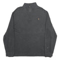 POLO RALPH LAUREN Mens Grey Jumper Plain 1/4 Zip Basic Knit L Cotton Casual Top