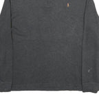 POLO RALPH LAUREN Mens Grey Jumper Plain 1/4 Zip Basic Knit L Cotton Casual Top