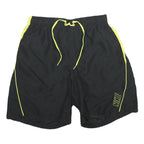 NIKE Mens Black & Yellow Sports Shorts M W30 Quick Dry Polyester