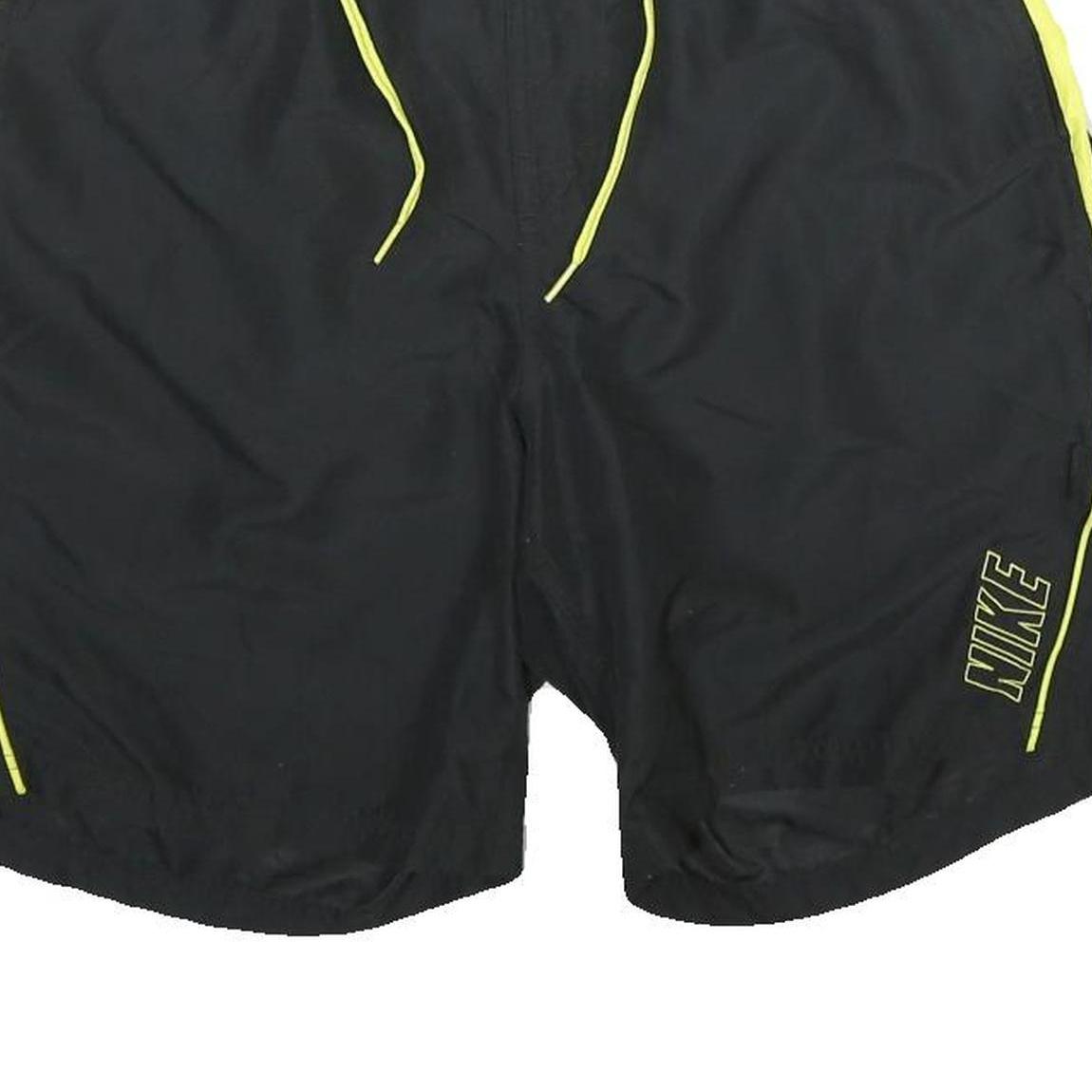 NIKE Mens Black & Yellow Sports Shorts M W30 Quick Dry Polyester