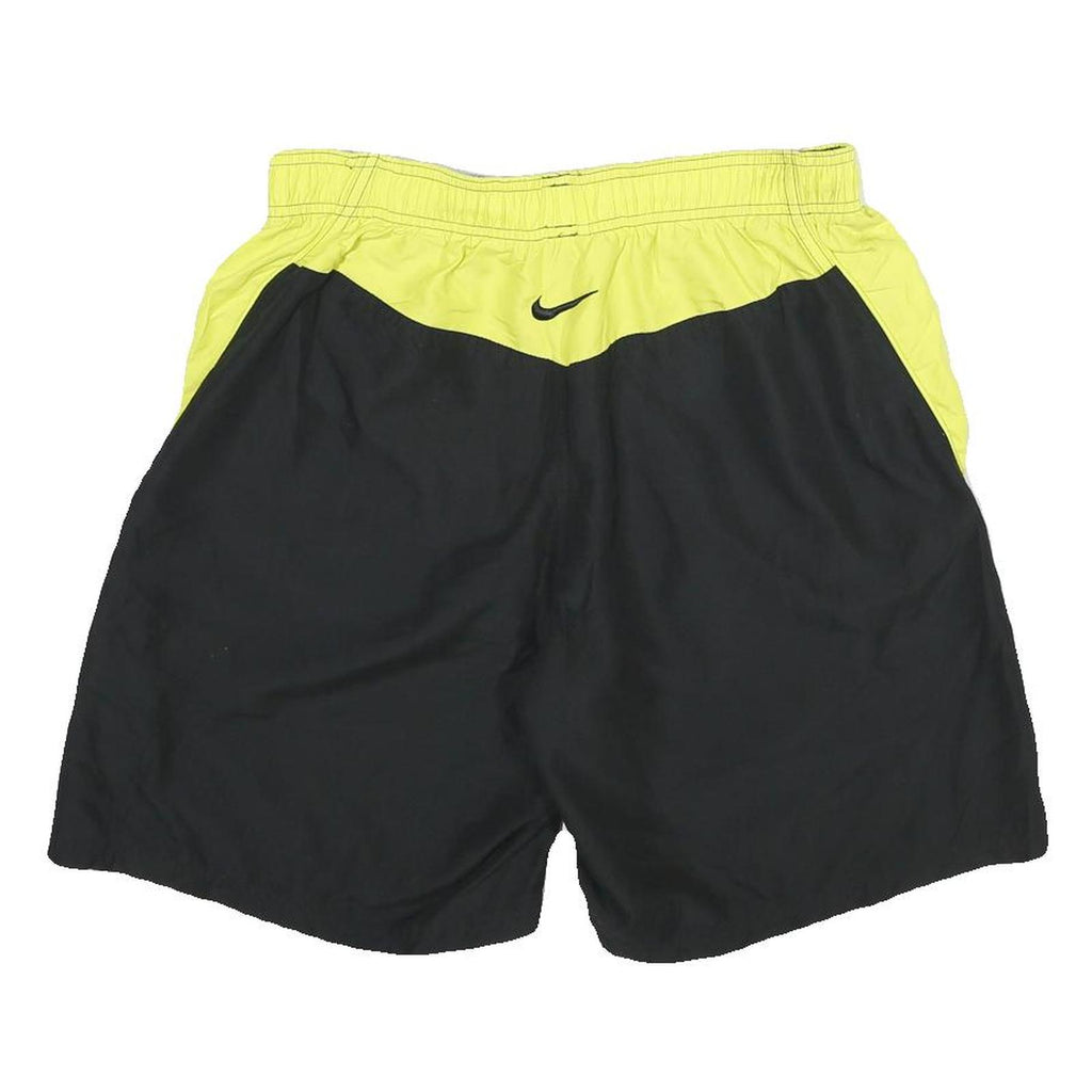 NIKE Mens Black & Yellow Sports Shorts M W30 Quick Dry Polyester
