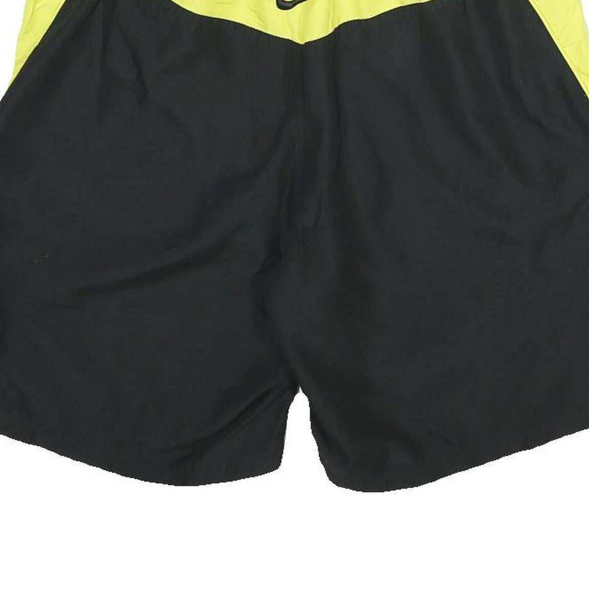 NIKE Mens Black & Yellow Sports Shorts M W30 Quick Dry Polyester