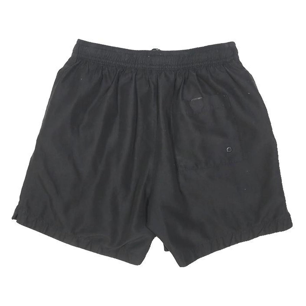 CALVIN KLEIN Mens Black Casual Shorts S W22 Logo Tape Drawstring Waist