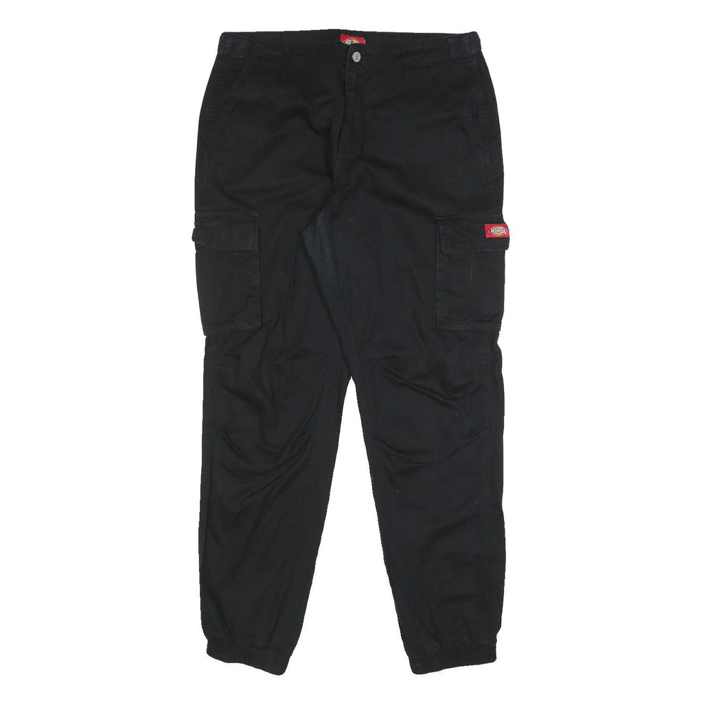 DICKIES Womens Black Slim Cargo Trousers W32 L30 Utility Workwear Zip Closure