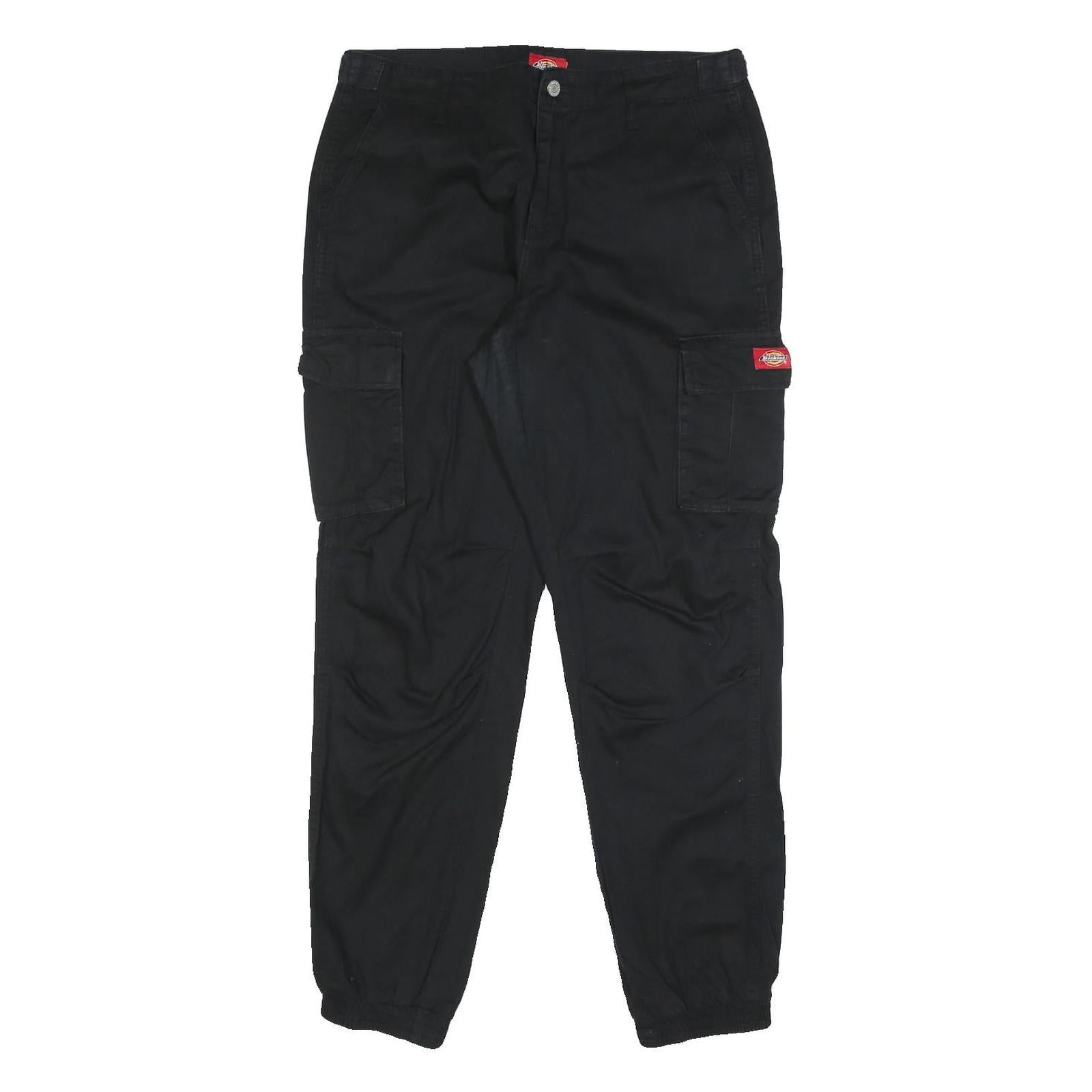 DICKIES Womens Black Slim Cargo Trousers W32 L30 Utility Workwear Zip Closure