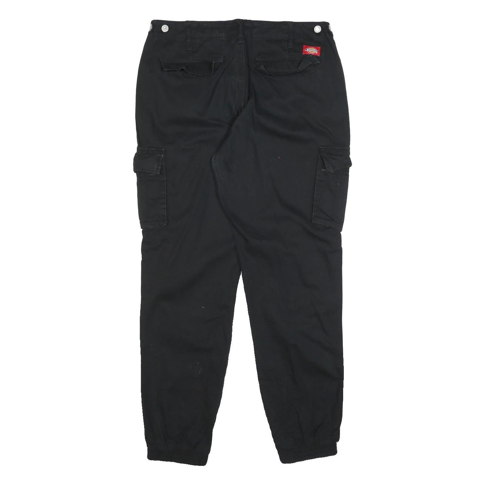 DICKIES Womens Black Slim Cargo Trousers W32 L30 Utility Workwear Zip Closure