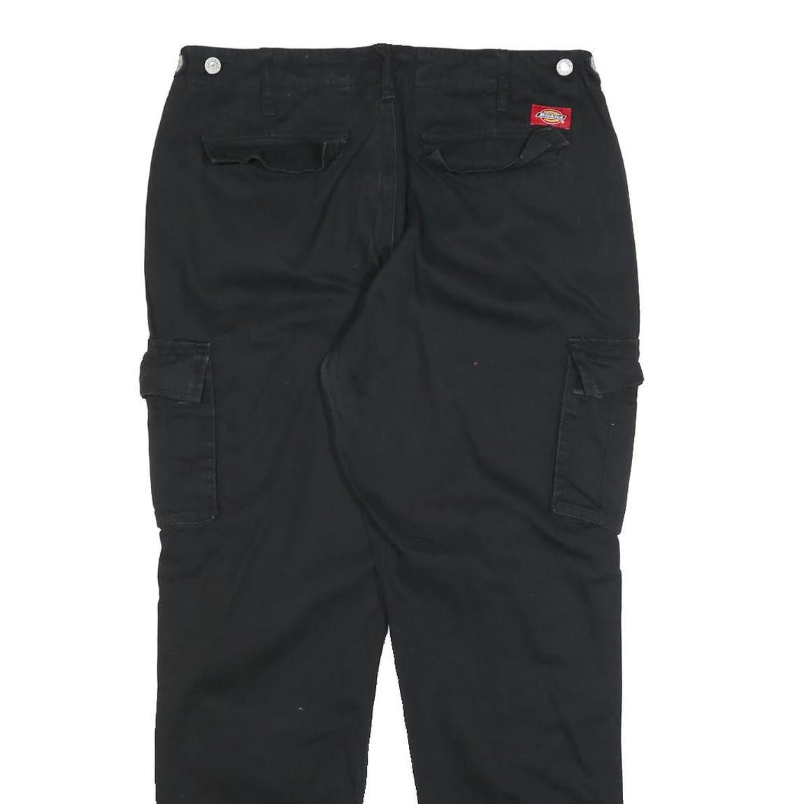 DICKIES Womens Black Slim Cargo Trousers W32 L30 Utility Workwear Zip Closure