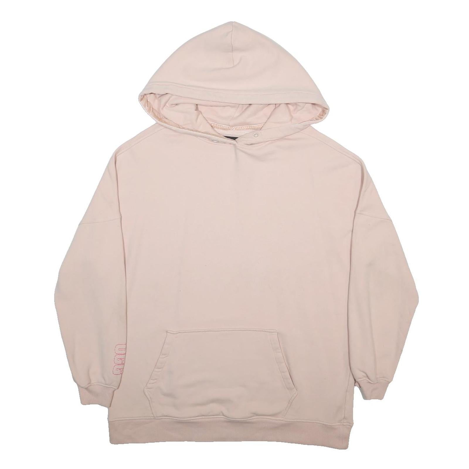 UGG Womens Cream Hoodie L Cotton Blend Pullover Casual Sweatshirt