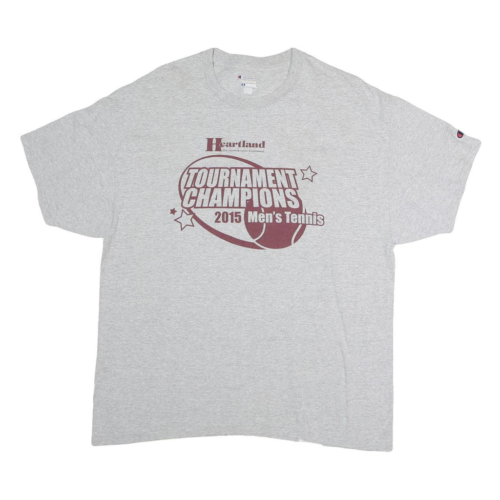 CHAMPION Mens Grey 2015 Tournament Champions Graphic T-Shirt XL Short Sleeve