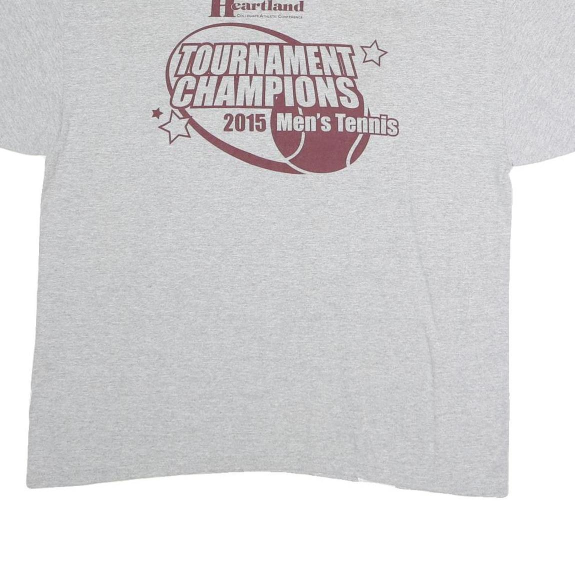 CHAMPION Mens Grey 2015 Tournament Champions Graphic T-Shirt XL Short Sleeve