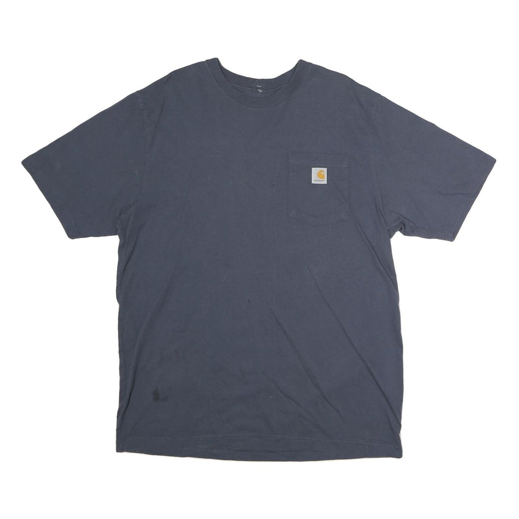 CARHARTT Mens Blue Pocket T-Shirt L Short Sleeve Crew Neck Cotton Casual