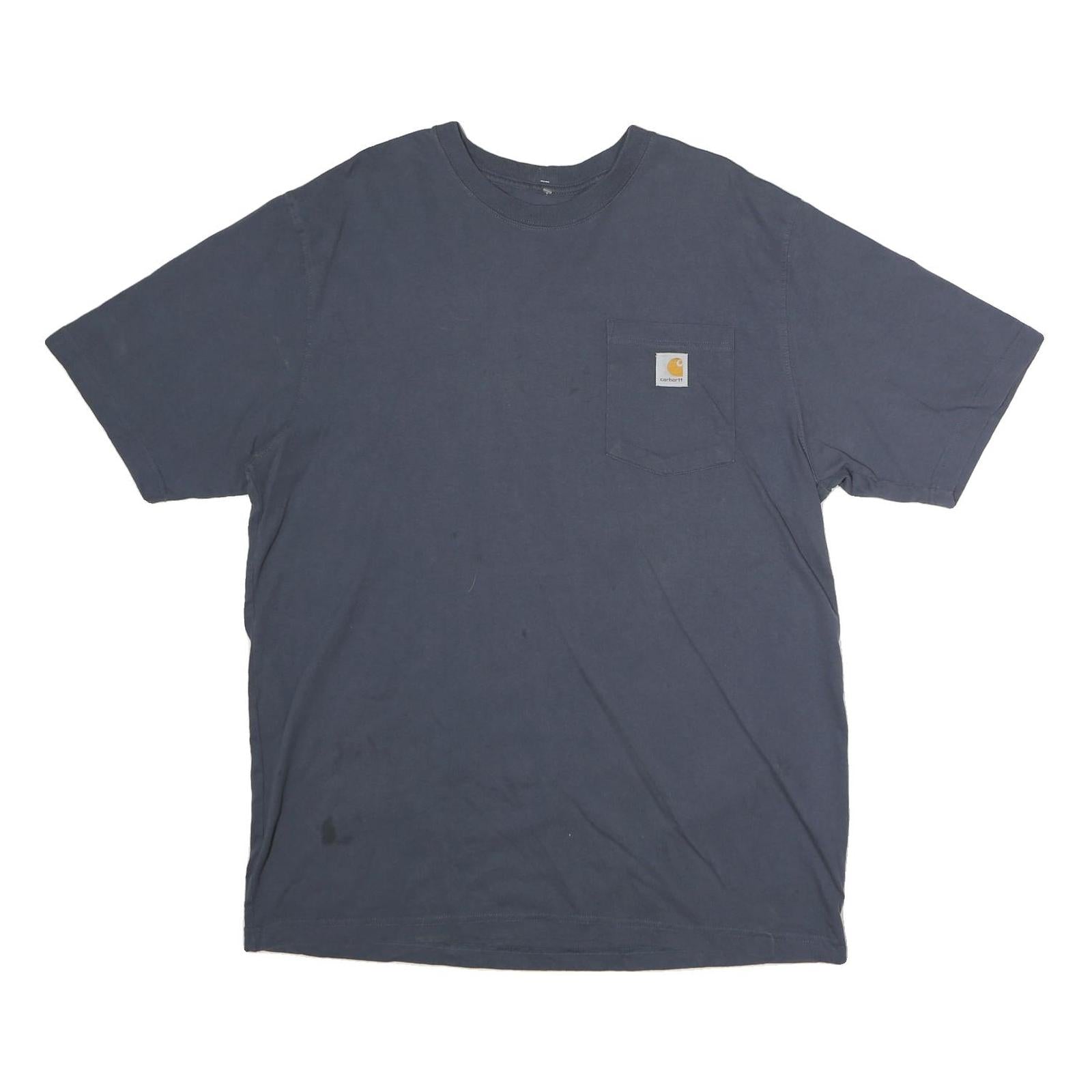 CARHARTT Mens Blue Pocket T-Shirt L Short Sleeve Crew Neck Cotton Casual