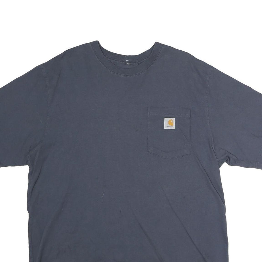 CARHARTT Mens Blue Pocket T-Shirt L Short Sleeve Crew Neck Cotton Casual
