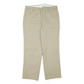 DICKIES Mens Cotton Blend Beige Regular Straight Trousers W34 L27 Workwear
