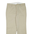 DICKIES Mens Cotton Blend Beige Regular Straight Trousers W34 L27 Workwear